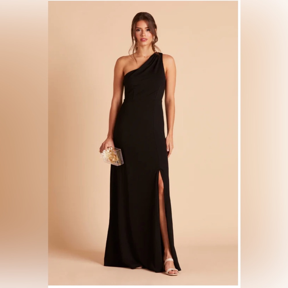 Birdy Grey black Kira one shoulder black chiffon dress bridesmaid